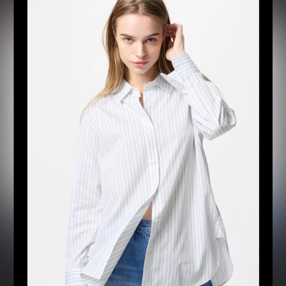 Uniqlo Cotton Striped Button-up Shirt